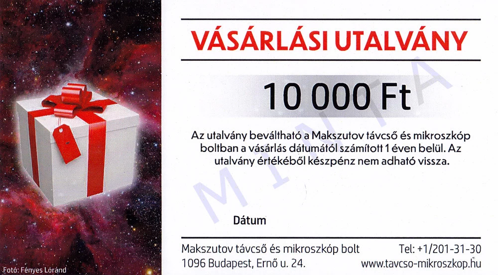 Vásárlási utalvány 10 000 Ft értékben Vásárlási utalvány 10 000 Ft értékben